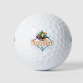 Panama City Toucan Retro Palm Trees  Golfballen (Voorkant)