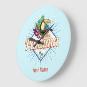 Panama City Toucan Retro Palm Trees  Grote Klok (Hoek)