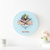 Panama City Toucan Retro Palm Trees  Grote Klok (Huis)