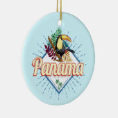 Panama City Toucan Retro Palm Trees  Keramisch Ornament (Rechts)