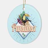 Panama City Toucan Retro Palm Trees  Keramisch Ornament (Links)