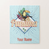 Panama City Toucan Retro Palm Trees  Legpuzzel (Verticaal)