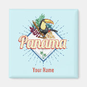 Panama City Toucan Retro Palm Trees  Magneet (Voorkant)