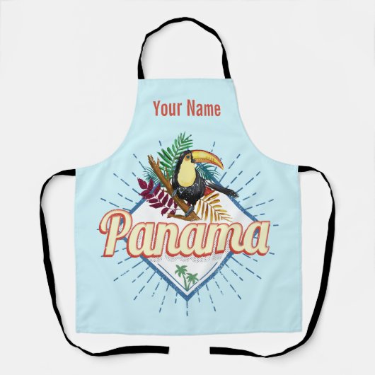 Panama City Toucan Retro Palm Trees Schort (Voorkant)