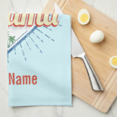 Panama City Toucan Retro Palm Trees  Theedoek (Quarter Fold)