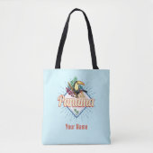 Panama City Toucan Retro Palm Trees  Tote Bag (Voorkant)