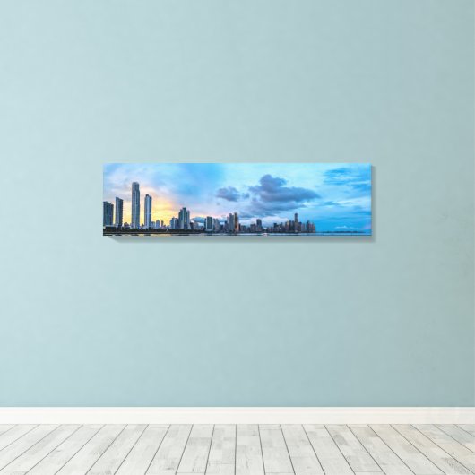 Panama City van het Zee Skyline Canvas Druk (Insitu (Houten vloer))