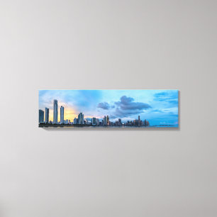 Panama City van het Zee Skyline Canvas Druk Afdruk