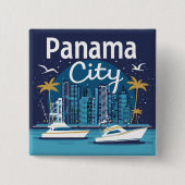 Panama City Vierkante Button 5,1 Cm (Voorkant)