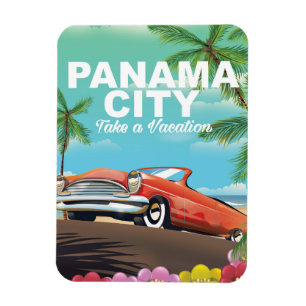 Panama City vintage reisposter Magneet