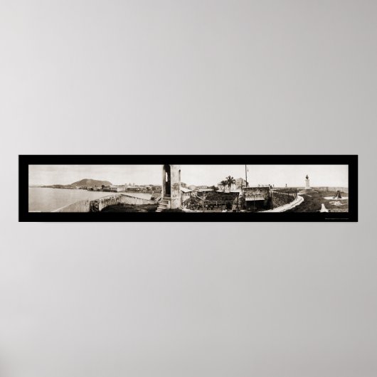 Panama City Zee Wall Foto 1913 Poster (Voorkant)