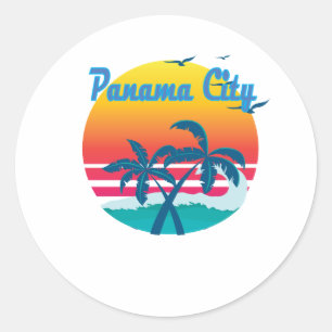 Panama City, zomerretro  Ronde Sticker