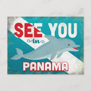 Panama Dolphin - Retro Vintage Travel Briefkaart