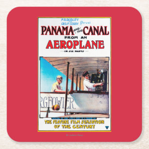 Panama en Canal Airplane Movie Promo Poste Kartonnen Onderzetters