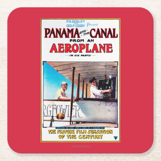 Panama en Canal Airplane Movie Promo Poste Kartonnen Onderzetters (Voorkant)
