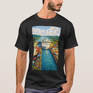 Panama Illustratie Reis Kunst Vintage T-shirt