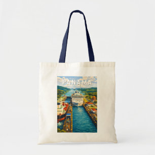 Panama Illustratie Reis Kunst Vintage Tote Bag