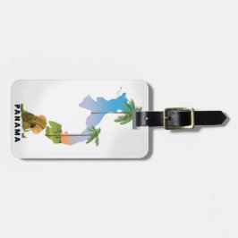 Panama-kaart Afdruk reisaffiche geïllustreerd. Bagagelabel