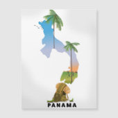 Panama kaart geïllustreerde reisposter print. (Voorkant)