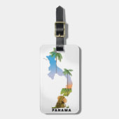 Panama kaart geïllustreerde reisposter print. bagagelabel (Voorkant verticaal)