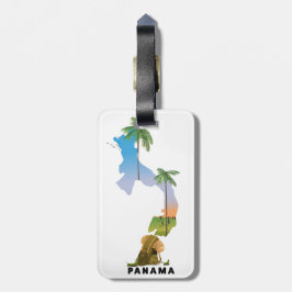 Panama kaart geïllustreerde reisposter print. bagagelabel