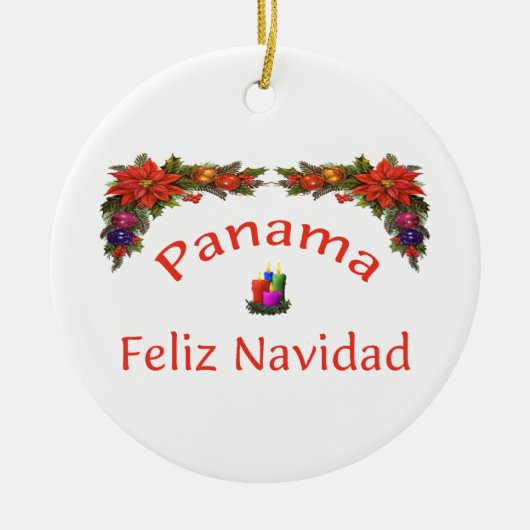 Panama Kerstmis 1 Keramisch Ornament (Voorkant)