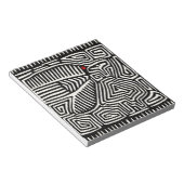 Panama Kuna Indiaanse Mola Vogel - Zwart Wit Notitieblok (Schuin)