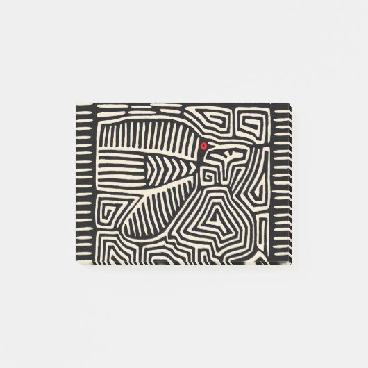 Panama Kuna Indiaanse Mola Vogel - Zwart Wit Post-it® Notes (Voorkant)
