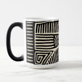 Panama Kuna Indian Mola Pajaro - Black White Magische Mok (Links)