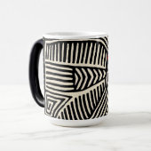 Panama Kuna Indian Mola Pajaro - Black White Magische Mok (Voorkant links)