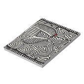 Panama Kuna Indian Mola Pajaro - Black White Notitieblok (Linkerzijde)