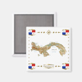 Panama Map + Banners Magnet (Voorkant / Achterkant)