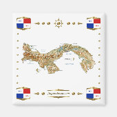 Panama Map + Banners Magnet (Voorkant)