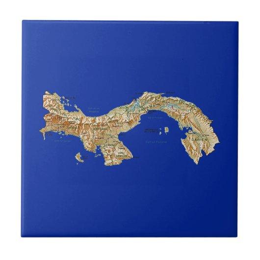Panama Map Tile Tegeltje (Voorkant)