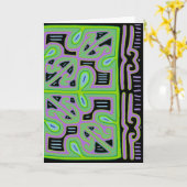 Panama Mola Music Box Kaart (Gele Bloem)