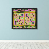 Panama Mola Muziekuitje Canvas Afdruk (Insitu (Houten vloer))