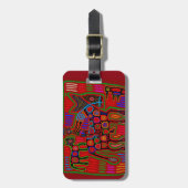 Panama Mola - Red een paardenride als Cowboy Bagagelabel (Voorkant verticaal)