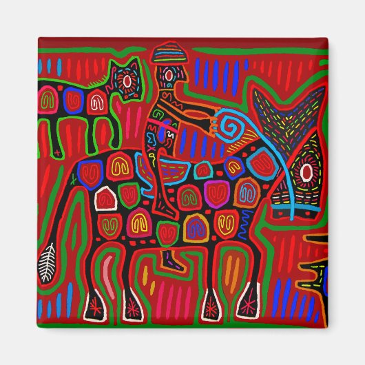 Panama Mola - Red een paardenride als Cowboy Magneet (Voorkant)