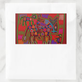 Panama Mola - Red een paardenride als Cowboy Rechthoekige Sticker (Tas)