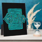 Panama Mola Schildpad - Blauw Zwart Fotoplaat (Zijkant)