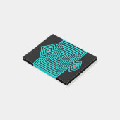 Panama Mola Schildpad - Blauw Zwart Post-it® Notes (Schuin)