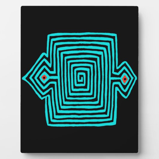 Panama Mola Tortoise - Blue Black Fotoplaat (Voorkant)