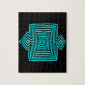 Panama Mola Tortoise - Blue Black Legpuzzel (Verticaal)