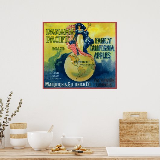 Panama Pacific Apple Crate Label Poster (Keuken)