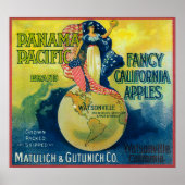 Panama Pacific Apple Crate Label Poster (Voorkant)