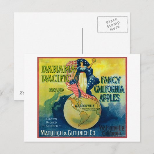 Panama Pacific Apple-label Briefkaart (Voorkant / Achterkant)