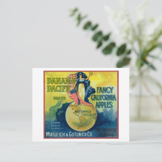 Panama Pacific Apple-label Briefkaart (Staand voorkant)