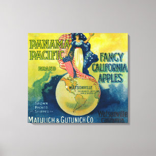 Panama Pacific Apple-label Canvas Afdruk