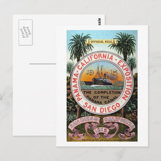 Panama Pacific Expo 1915 Vintage Briefkaart (Voorkant / Achterkant)