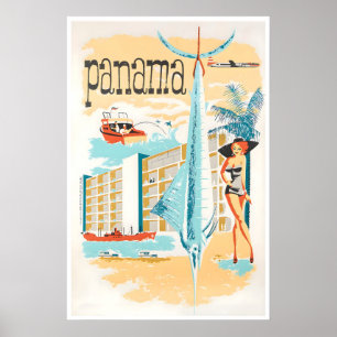 Panama Reisposter Marlijn Vissen Kunst Centraal Poster